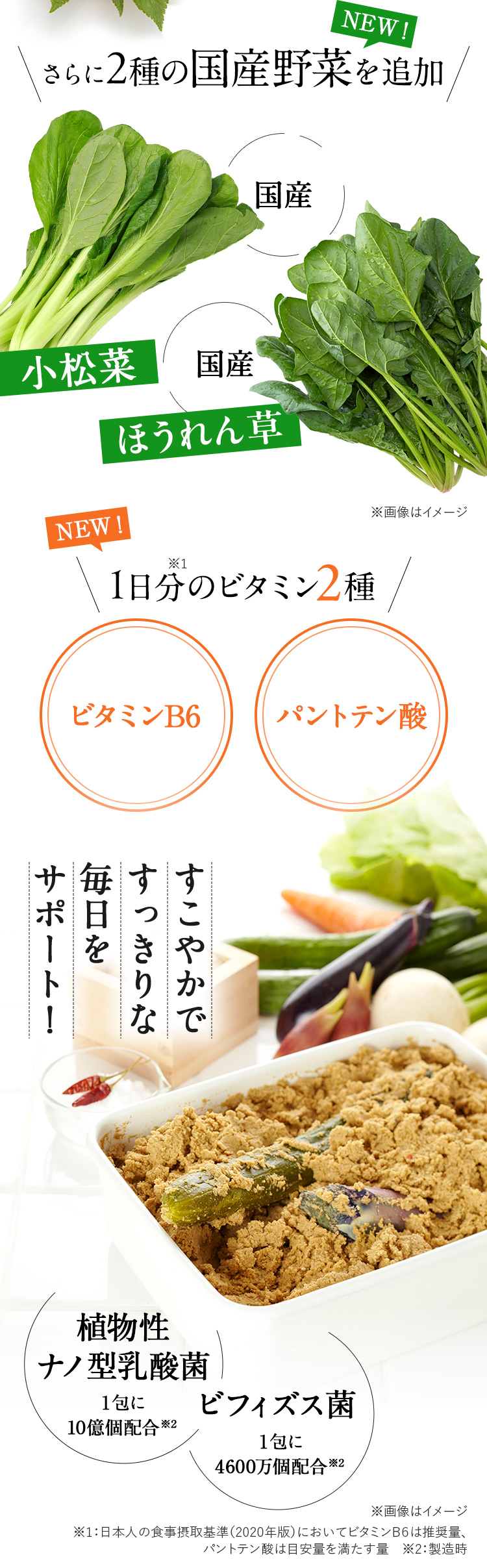 1日分のビタミン2種 すこやかですっきりな毎日をサポート！