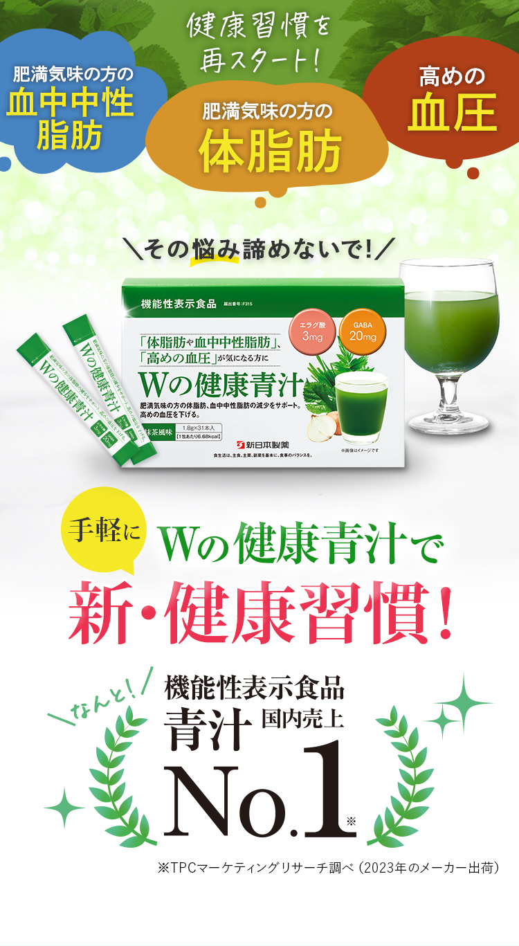 Wの健康青汁続けることで健やかな毎日に