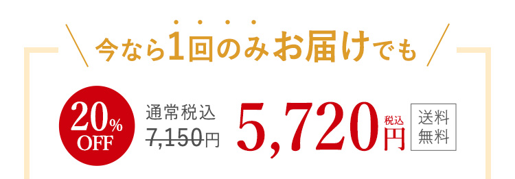 今なら1回のみお届けでも