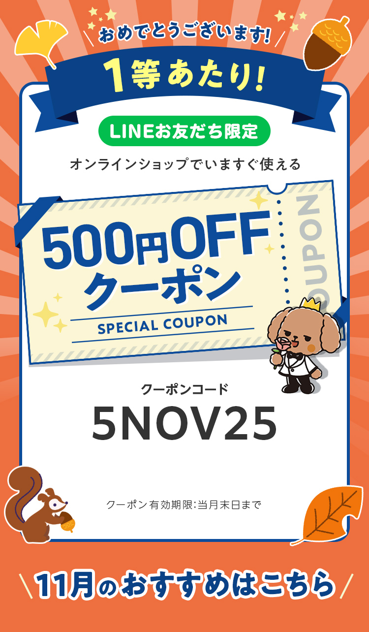 LINEお友だち限定オンラインショップで今すぐ使えるクーポンプレゼント