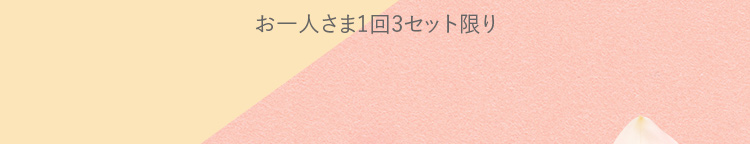 お一人さま1回3セット限り