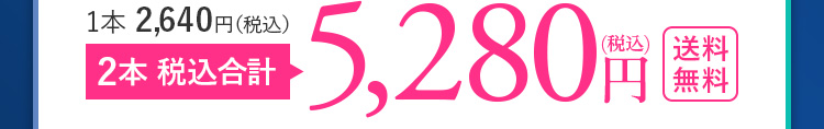 1本 2,640円（税込） 2本 税込合計 5,280円（税込）送料無料