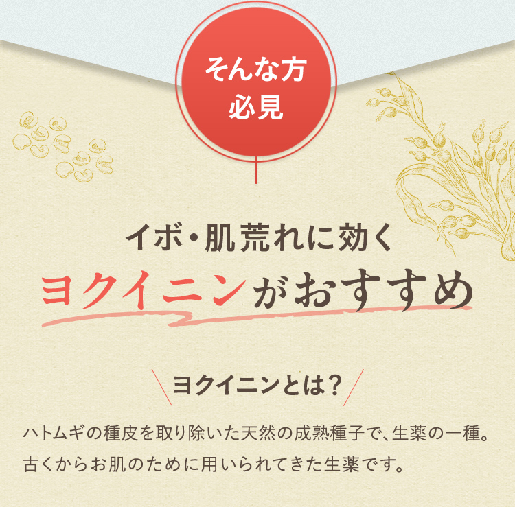 イボ・肌荒れに効くヨクイニンがおすすめ
