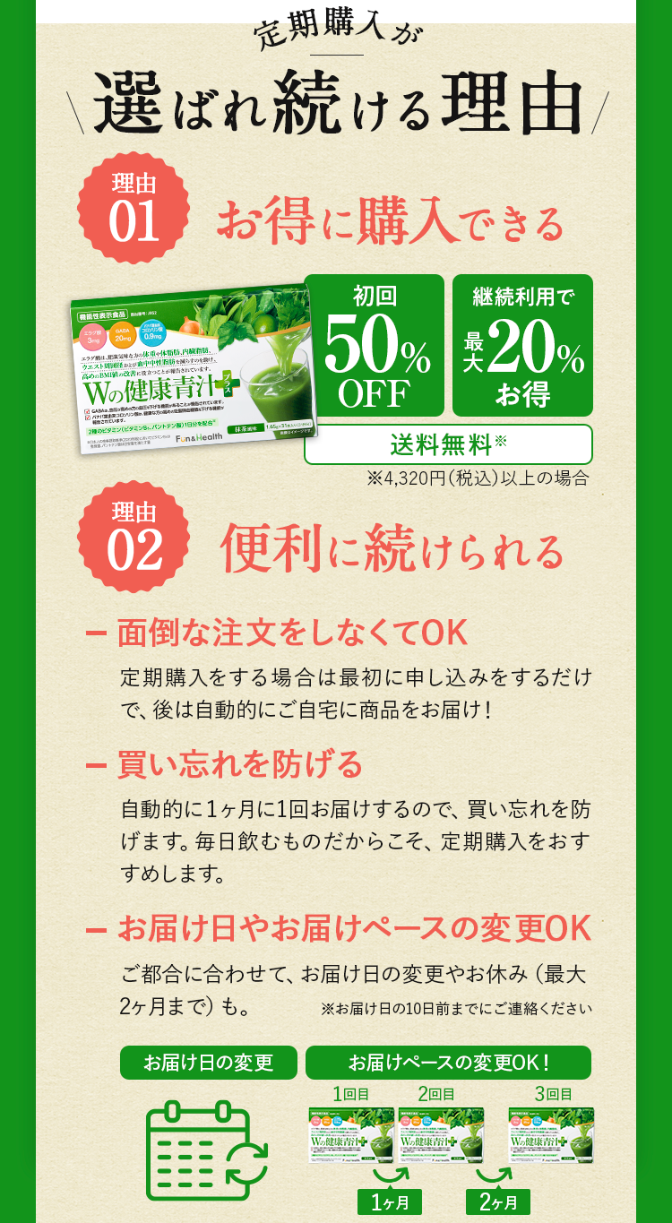 定期購入が選ばれる理由