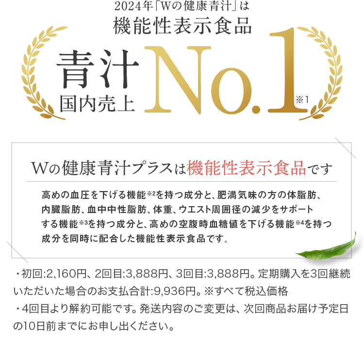 今話題のWの健康青汁 驚きの高評価