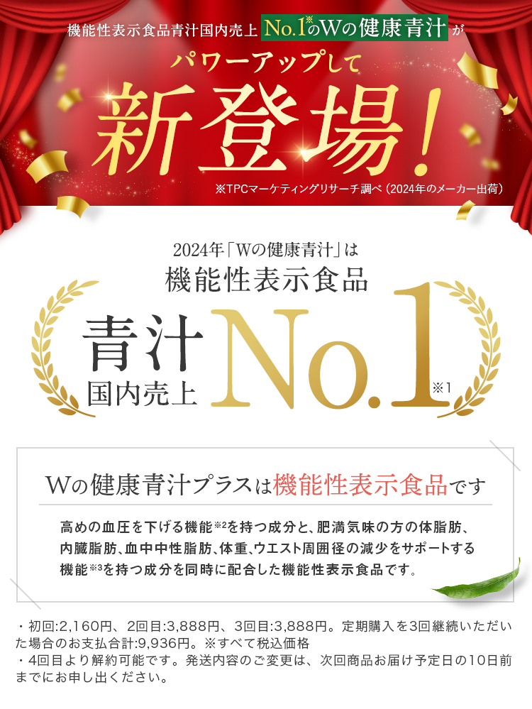 今話題のWの健康青汁 驚きの高評価