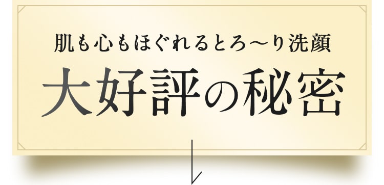 肌も心もほぐれるとろ～り洗顔!大好評の理由