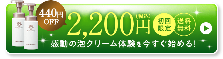 440円OFF2,200円（税込）感動の泡クリーム体験を今すぐ始める!