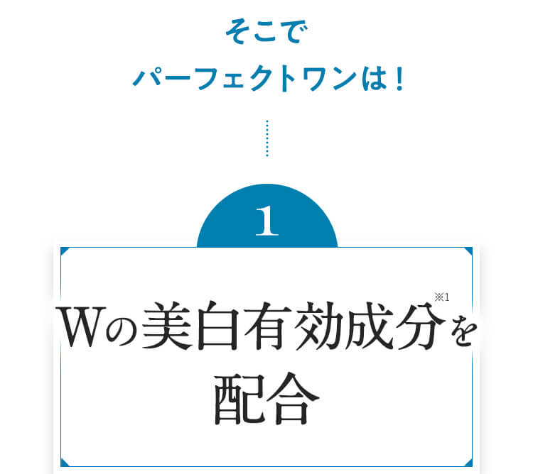 そこでパーフェクトワンは！Wの美白有効成分を配合