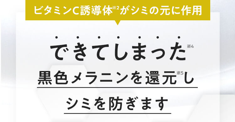 ビタミンC誘導体がシミの元に作用