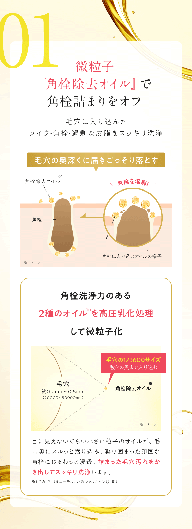 微粒子「角栓除去オイル」で角栓詰まりをオフ