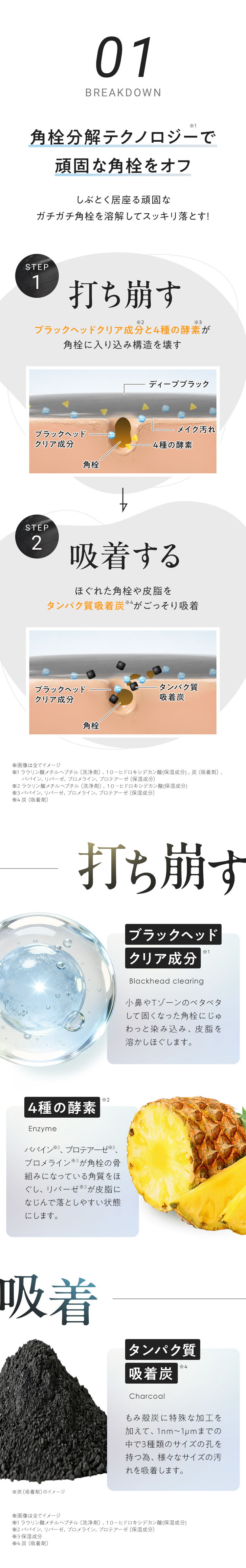 POINT1角栓分解テクノロジーで頑固な角栓をオフ
